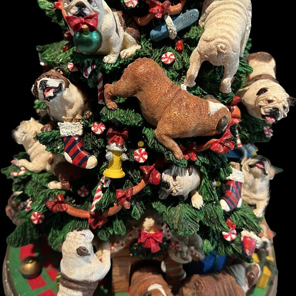 Danbury Mint Retired English Bulldog Lighted Christmas Tree - Picture 5 of 6